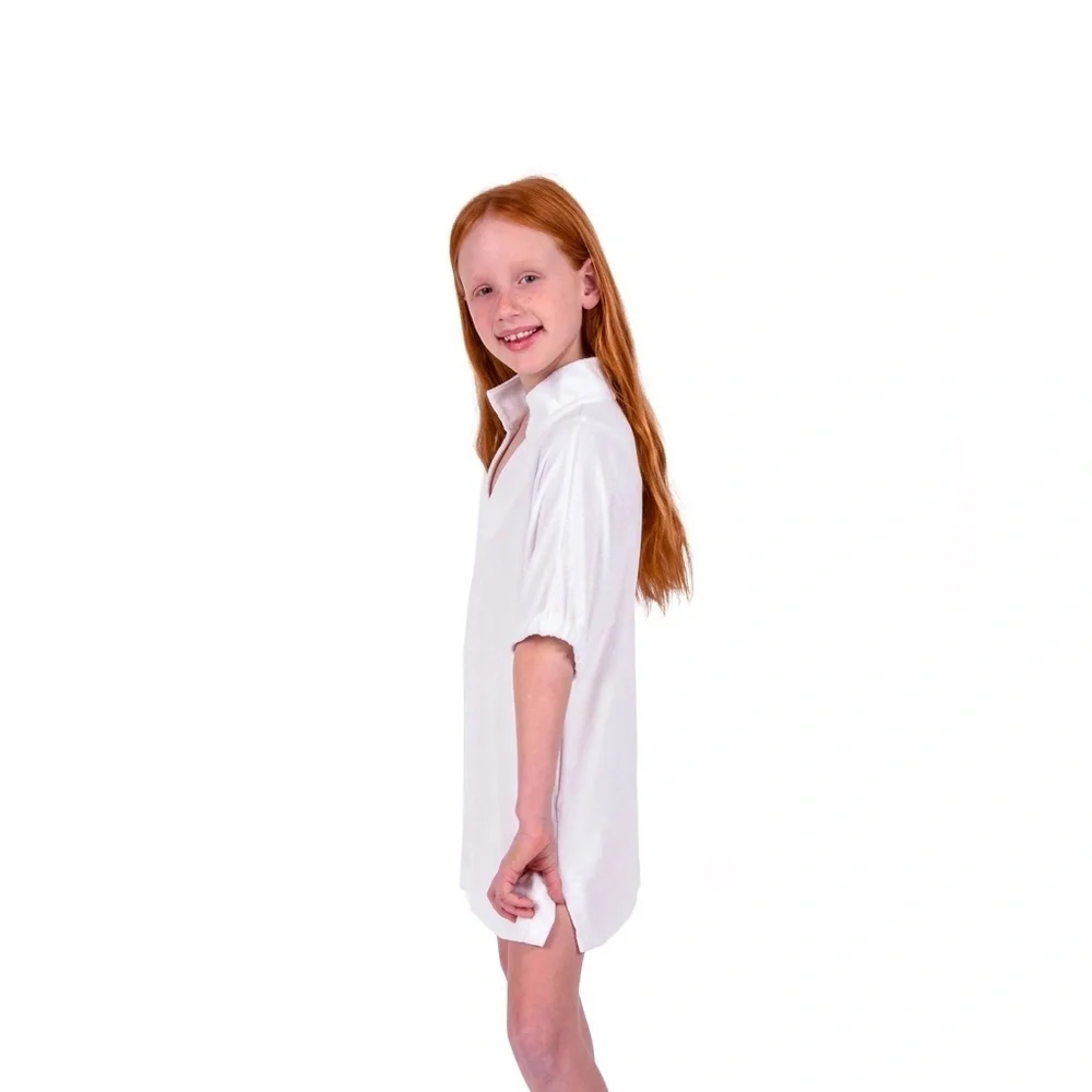 Emily Mccarthy White Terrycloth Lil Poppy Swim Cover Up Dress 4t